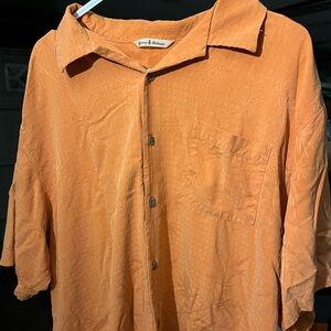 Tommy Bahama Burnt Orange Silk Shirt